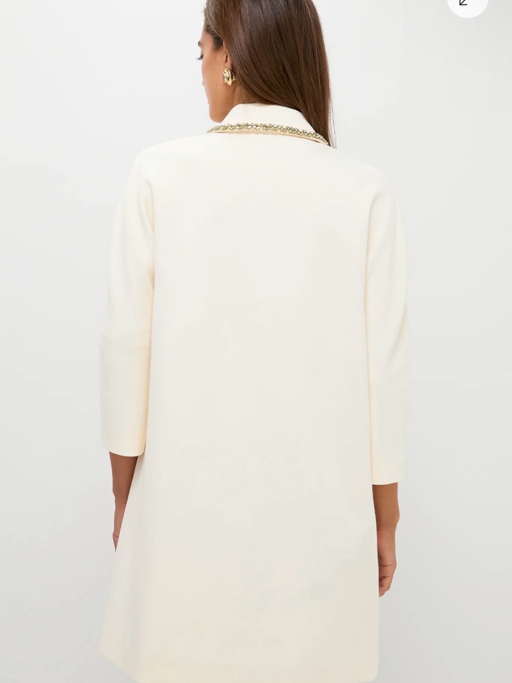 NWT Current Tuckernut Nicola Embellished Cream Collar Shift Dress - Picture 3 of 4